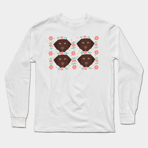 flower and chocolate labrador retriever face labradors dog gift lab Long Sleeve T-Shirt by T-shirt verkaufen